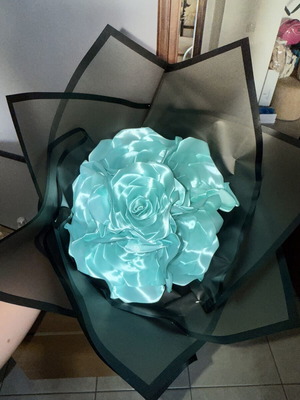 Handmade satin flower bouquet with waterproof wrapping