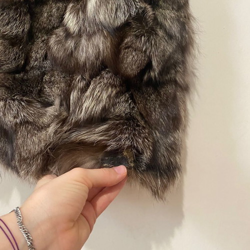 Silver Fox Fur Vest used, unisex, size M-L