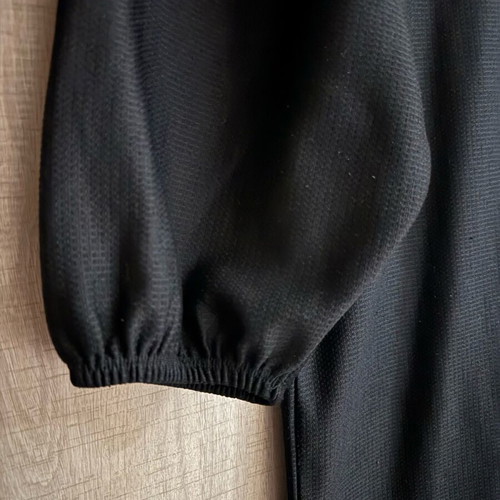 Stradivarius black oversized blouse dress with puff sleeves like new, large