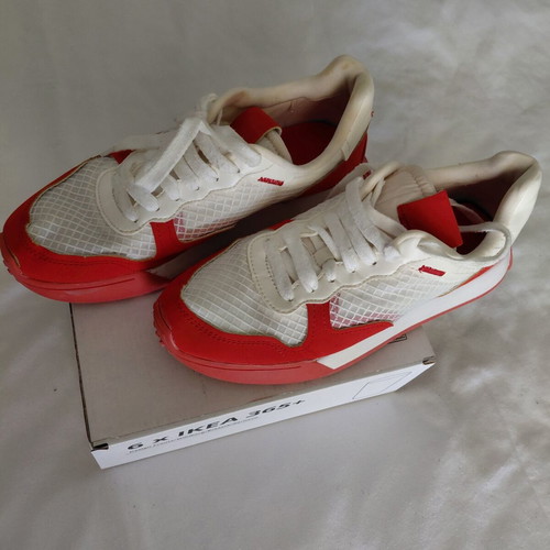 Zara sneakers used, coral and white, size 39