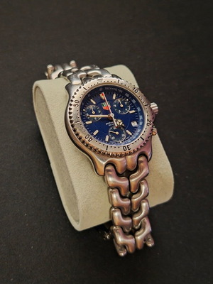 TAG Heuer S/EL Chronograph CG1114 μπλε καντράν μεταχειρισμένο με έξτρα συνδέσμους