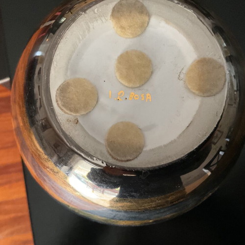 Italian Bosa Vase and Candleholders 24K Gold Like New