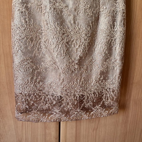 La Soie dress with impressive lace, beige and gold