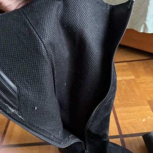 Suede boots size 38 like new, black with zipper