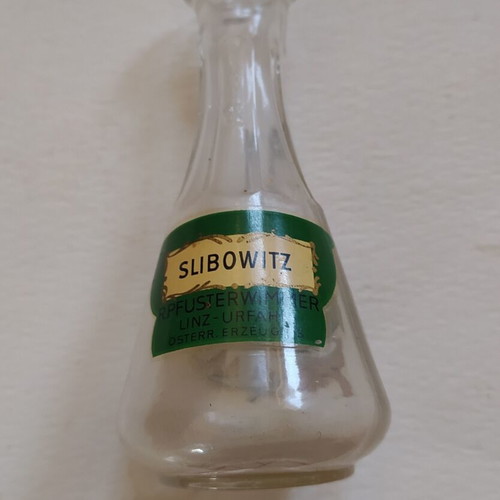 Vintage Slibowitz miniature bottle by Karpfusterwimmer Linz