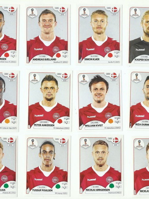 Αυτοκόλλητα Panini Δανίας World Cup 2018, δώδεκα καινούργια