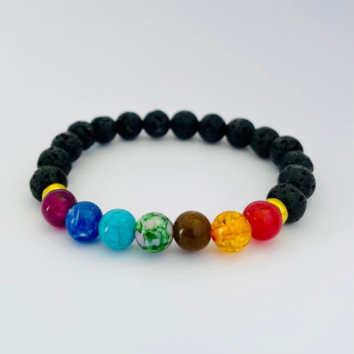 Bracelet with colorful 7 Chakra beads new