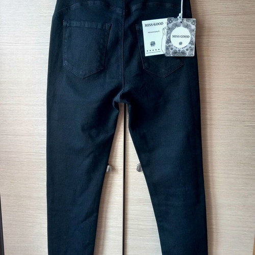 Miss Good black stretch jeans with rhinestones new, size 42