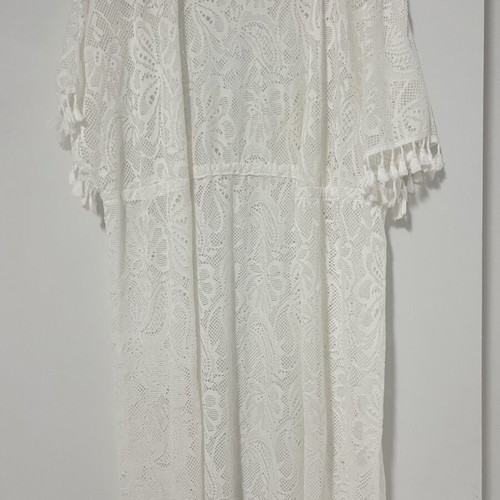 Kimono with lace swimwear cover-up like new, white
