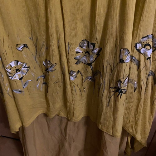 Painted dress yellow gold, new, size L