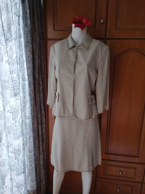 Zara beige suit used, size M/L, linen and viscose
