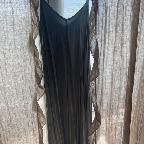 Satin dress Salome new, grey silver, one size