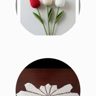 Handmade lace set with 2 placemats, crochet tulip, necklace and bracelet