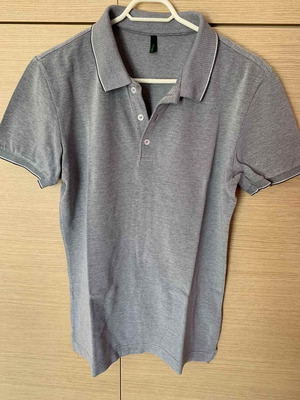 Benetton and David Mayer polo t-shirts used, grey, Medium