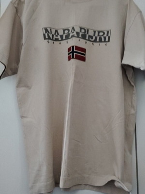 Napapijri T-shirt beige used, size L American fit