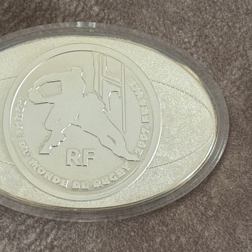Rugby World Cup 2007 Silver Coin 50 Euro New, Limited Edition