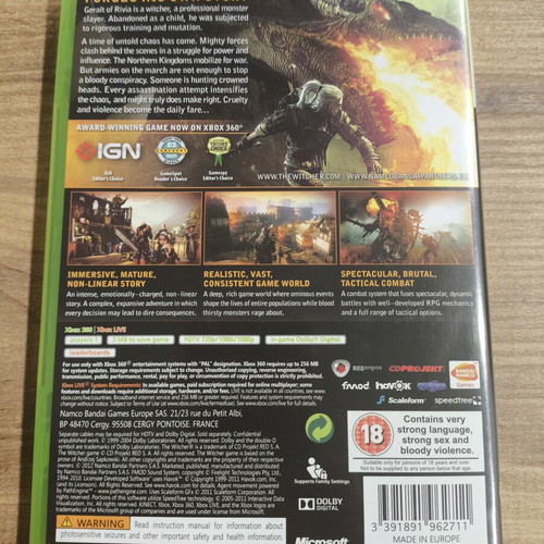 Witcher 2 Assassins of Kings Enhanced Edition Xbox 360 like new English version