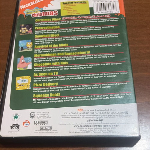 SpongeBob SquarePants Christmas DVD like new, animated