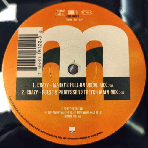Mark Morrison Crazy 12'' Vinyl Maxi Single used, 1996 Europe
