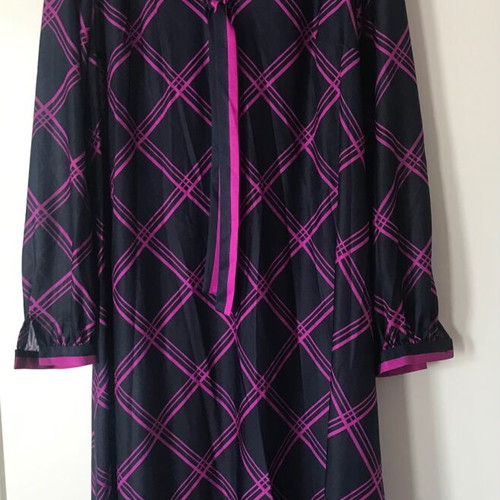 Tricosa Paris vintage dress used, black with purple/fuchsia