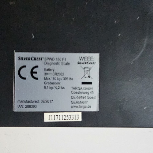 SilverCrest SPWD 180 digital bathroom scale like new with body fat analyzer