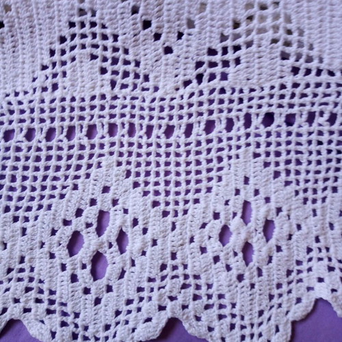 Handmade knitted cotton tablecloth set 145x150 and runner 36x150 cm like new