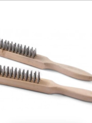 Wire brush new, set of 2 with wooden handle
