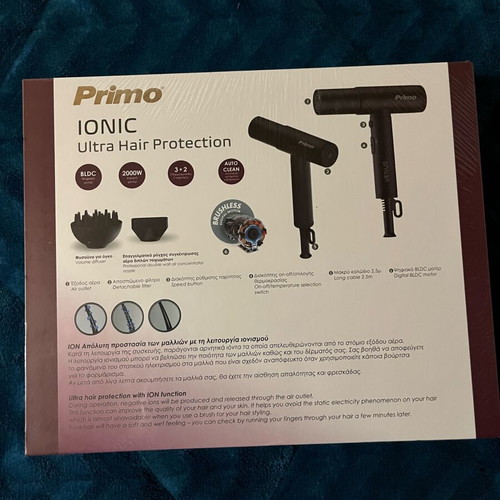 Primo BLDC ION hair dryer new, professional 2000W with diffuser