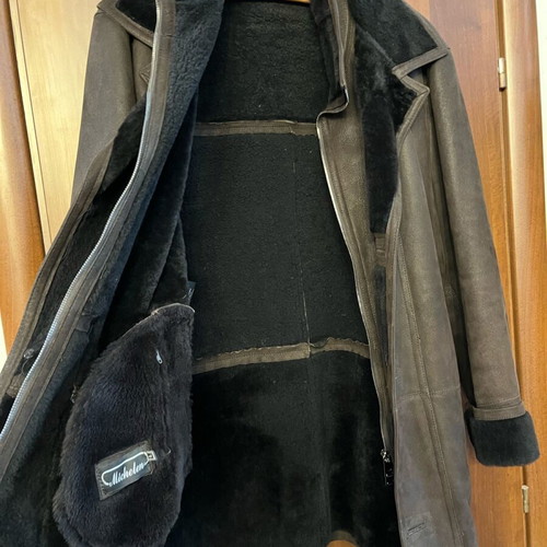 New leather sheepskin half coat XL Men's