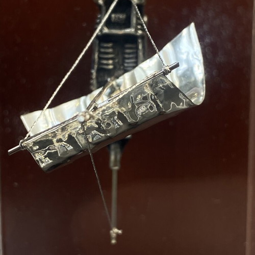 Silver miniature ship Le Superbe like new, decorative 925° silver