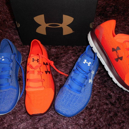 Under Armour Speedform Slingride running shoes new, size 42.5, blue and orange