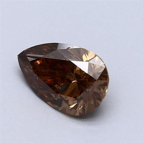 Natural color diamond 1.02 ct pear fancy deep brown orange SI1 IGI