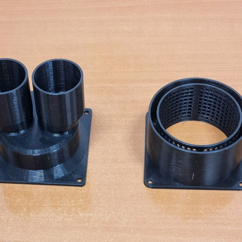 Intake and exhaust funnels for miners with 120mm fans new