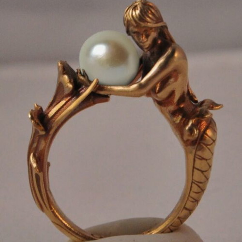 Mermaid ring size 7 made of brass new