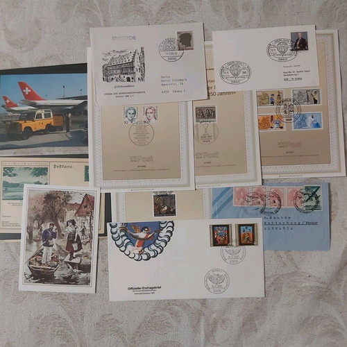 Large lot with FDC, ETB, postcards, traveled covers, stamps, folios used