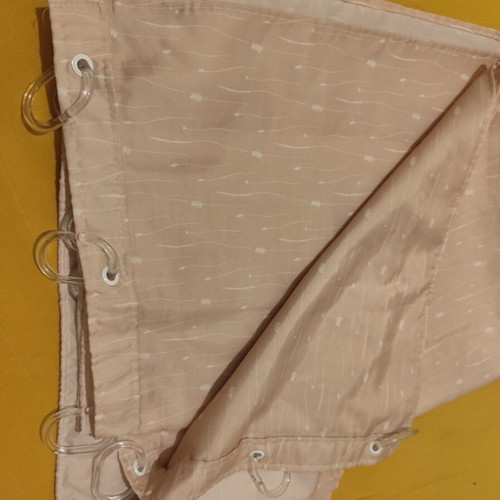 Shower curtain used with rings in powder pink shade 1.50 x 2.00 m