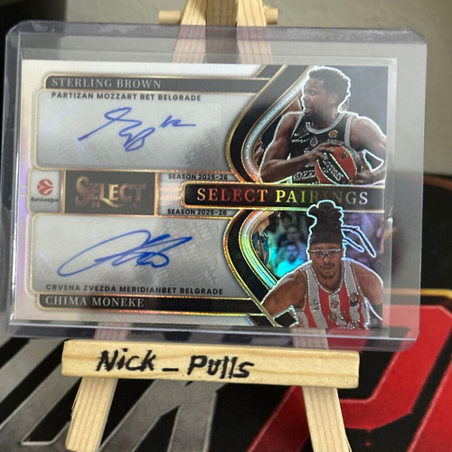 2025-26 Panini Select Euroleague Sterling Brown & Chima Moneke Dual Auto