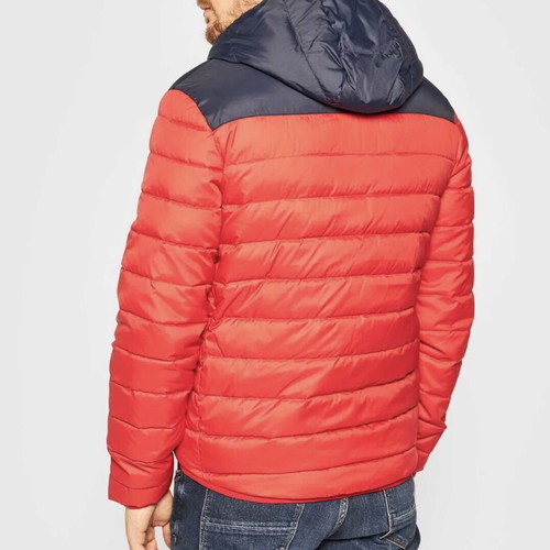 Lacoste Sport Hooded Water-Resistant Quilted Jacket new, men's M, blue and red