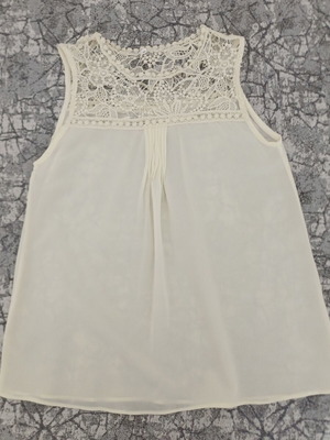 Women's blouse with lace size S new, champagne color