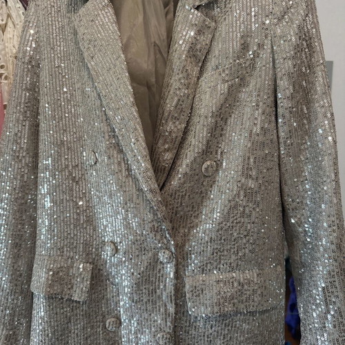 Zara sequin jacket dress like new, silver, size S