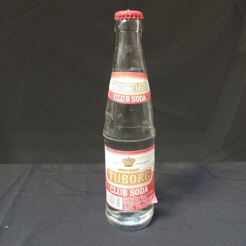 Glass bottle Tuborg soda vintage used, sealed 1990s collectible