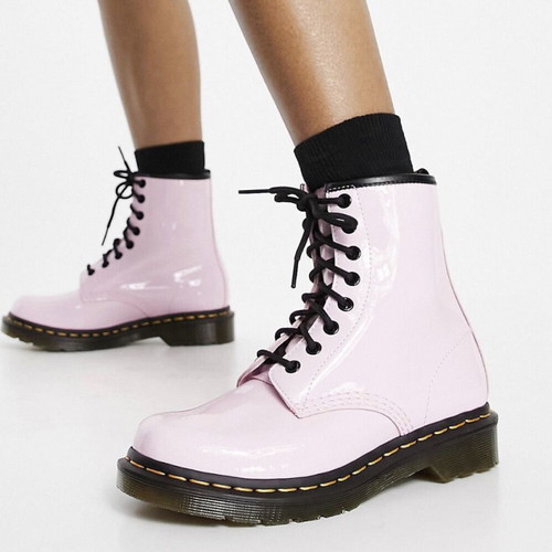 Dr. Martens 1460 W Patent Lamper boots new, pink, size 37