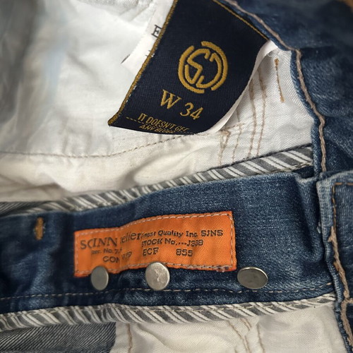 Men's denim bermuda shorts like new, size 34, blue