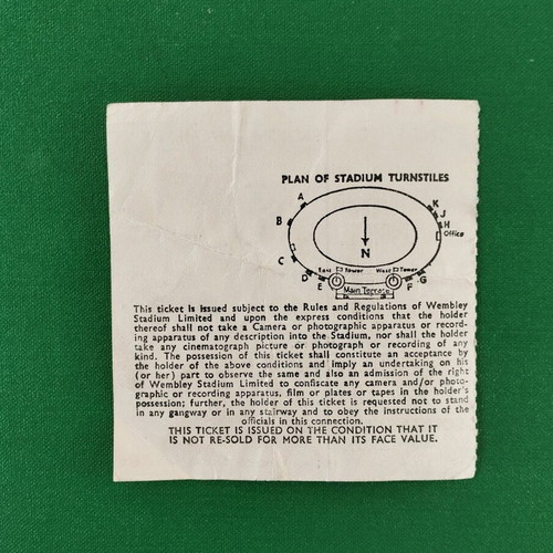 European Cup Final Ticket 1971 Panathinaikos Wembley like new