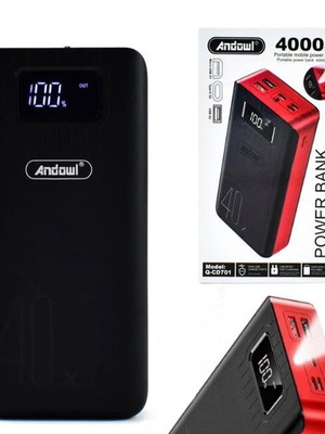 Andowl Q-CD701 Power Bank 40000mAh with 2 USB Ports – LED Screen Display Power Bank