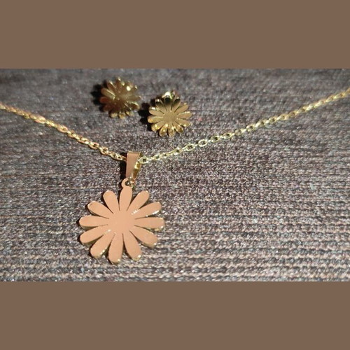 Daisy set made of gold-tone stainless steel new