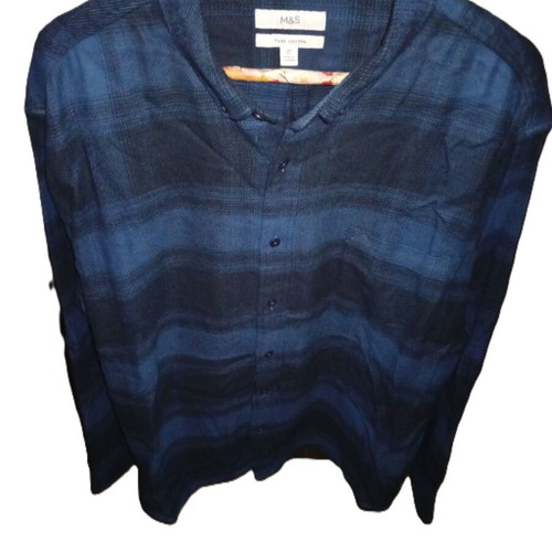 Marks & Spencer men's shirt blue black XXL like new