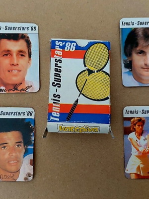 Tennis Superstars 4 stickers from Katerina magazine 80's like new with box