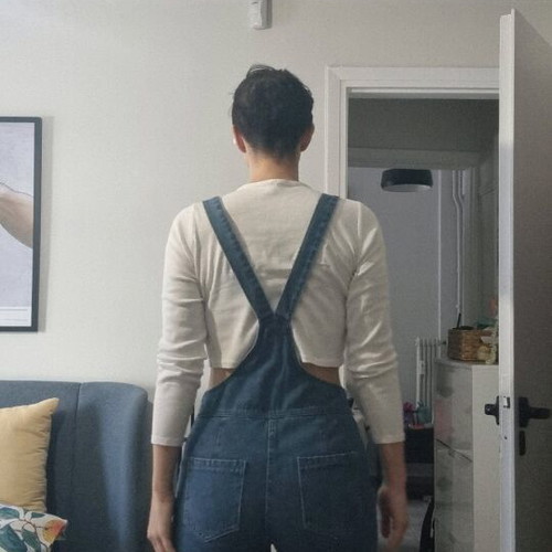Denim salopette medium like new, blue