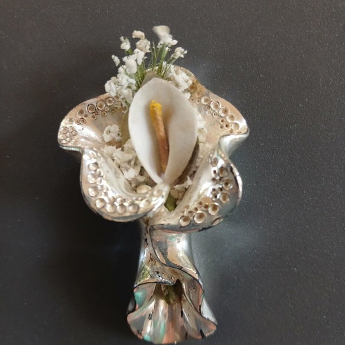 Silver-plated miniature romantic bouquet